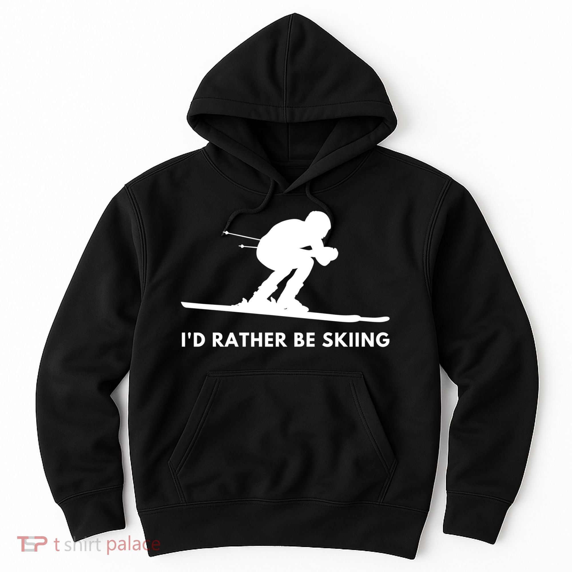 Id Rather Be Skiing Funny Ski Skier Gift Hoodie