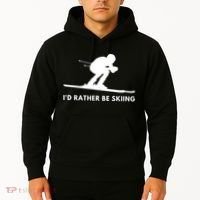 Id Rather Be Skiing Funny Ski Skier Gift Hoodie thumb 2
