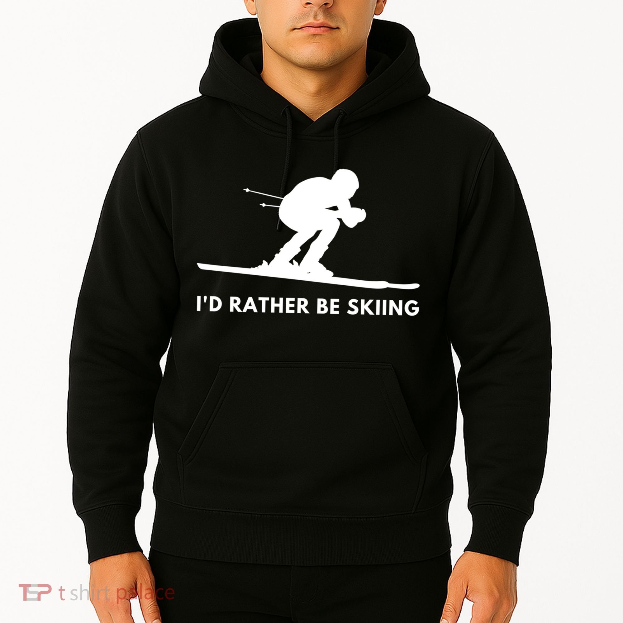 Id Rather Be Skiing Funny Ski Skier Gift Hoodie