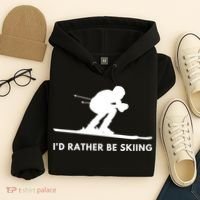 Id Rather Be Skiing Funny Ski Skier Gift Hoodie thumb 4