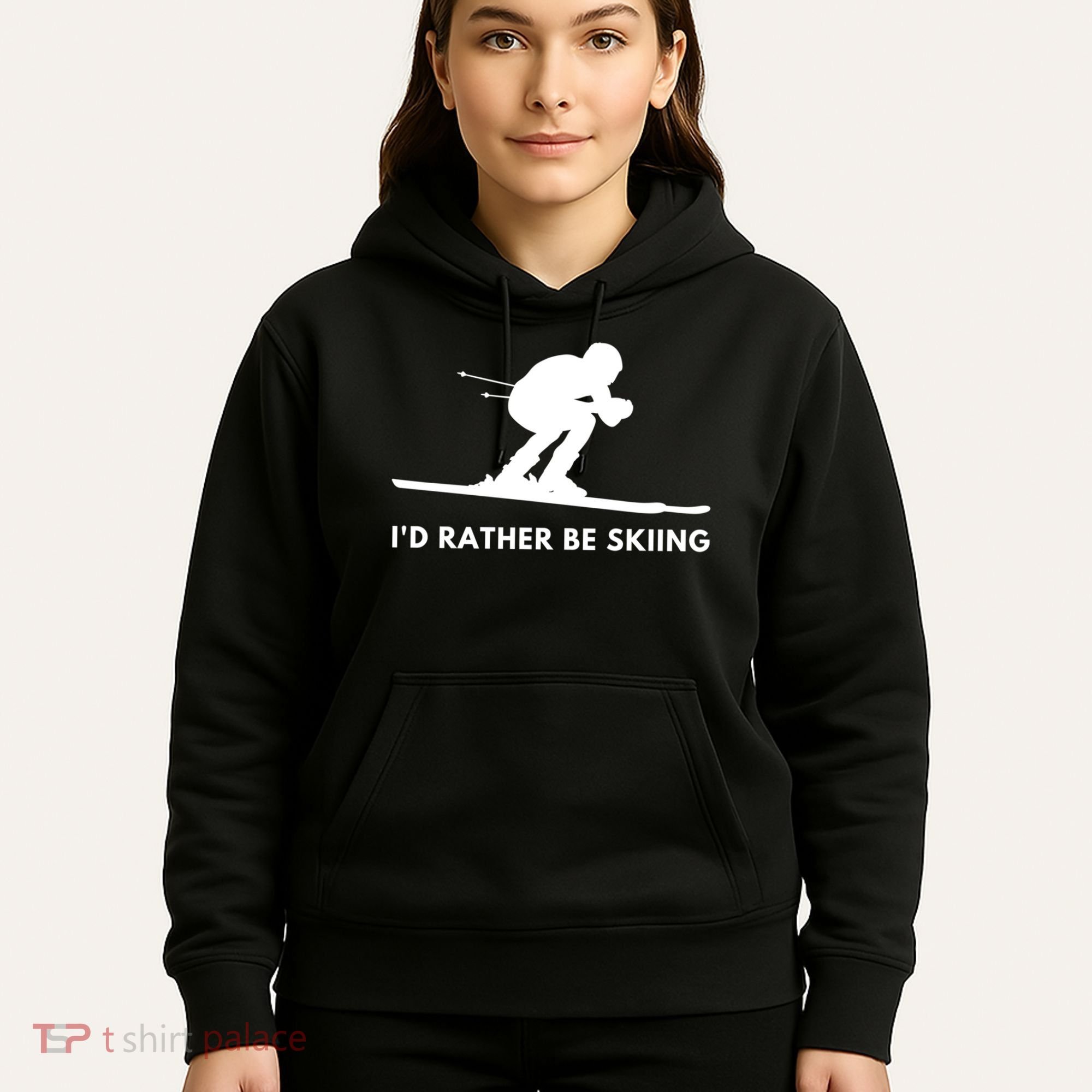Id Rather Be Skiing Funny Ski Skier Gift Hoodie