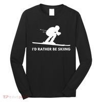 Id Rather Be Skiing Funny Ski Skier Gift Long Sleeve Shirt thumb 0