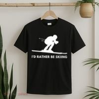 Id Rather Be Skiing Funny Ski Skier Gift T-Shirt thumb 2