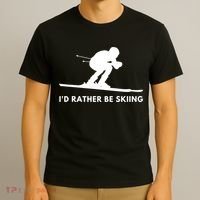 Id Rather Be Skiing Funny Ski Skier Gift T-Shirt thumb 3