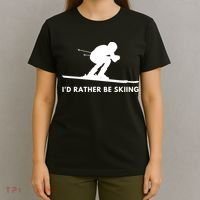 Id Rather Be Skiing Funny Ski Skier Gift T-Shirt thumb 4
