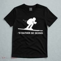 Id Rather Be Skiing Funny Ski Skier Gift T-Shirt thumb 5