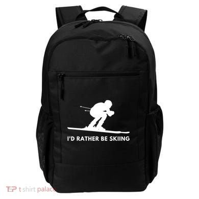 Id Rather Be Skiing Funny Ski Skier Gift Backpack