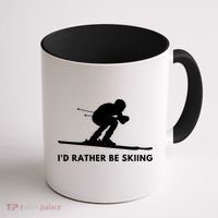 Id Rather Be Skiing Funny Ski Skier Gift Coffee Mug thumb 1