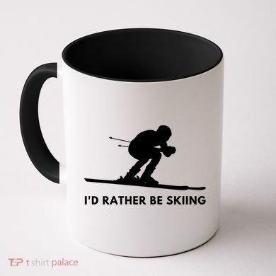 Id Rather Be Skiing Funny Ski Skier Gift Coffee Mug