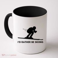 Id Rather Be Skiing Funny Ski Skier Gift Coffee Mug thumb 0
