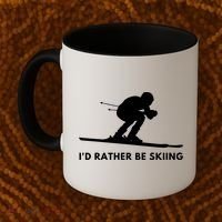 Id Rather Be Skiing Funny Ski Skier Gift Coffee Mug thumb 2
