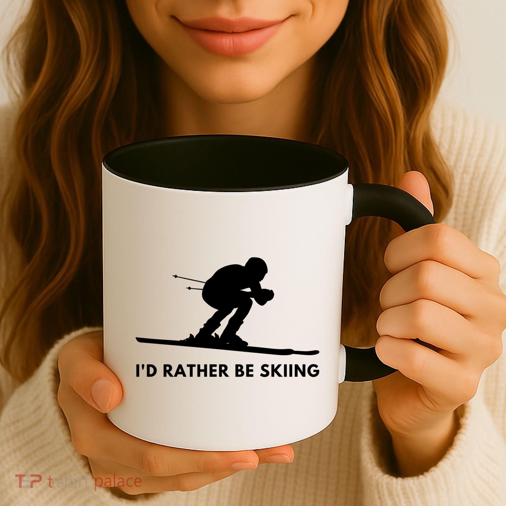 Id Rather Be Skiing Funny Ski Skier Gift Coffee Mug