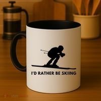Id Rather Be Skiing Funny Ski Skier Gift Coffee Mug thumb 4