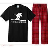Id Rather Be Skiing Funny Ski Skier Gift Pajama Set thumb 0
