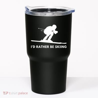 Id Rather Be Skiing Funny Ski Skier Gift Tumbler