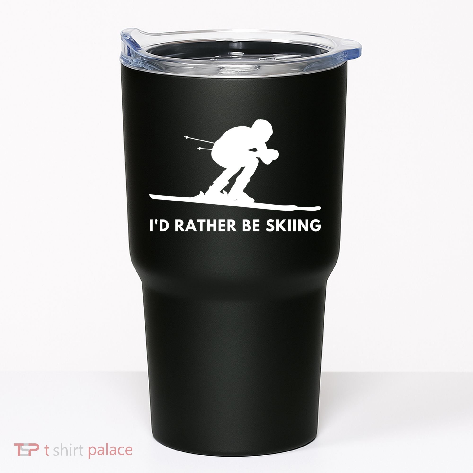 Id Rather Be Skiing Funny Ski Skier Gift Tumbler