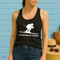 Id Rather Be Skiing Funny Ski Skier Gift Women's Tank Top thumb 2