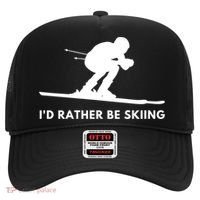 Id Rather Be Skiing Funny Ski Skier Gift Hat thumb 0