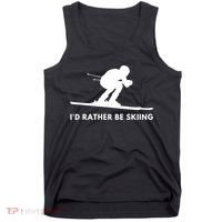 Id Rather Be Skiing Funny Ski Skier Gift Tank Top thumb 0