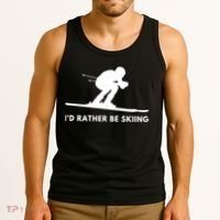 Id Rather Be Skiing Funny Ski Skier Gift Tank Top thumb 3