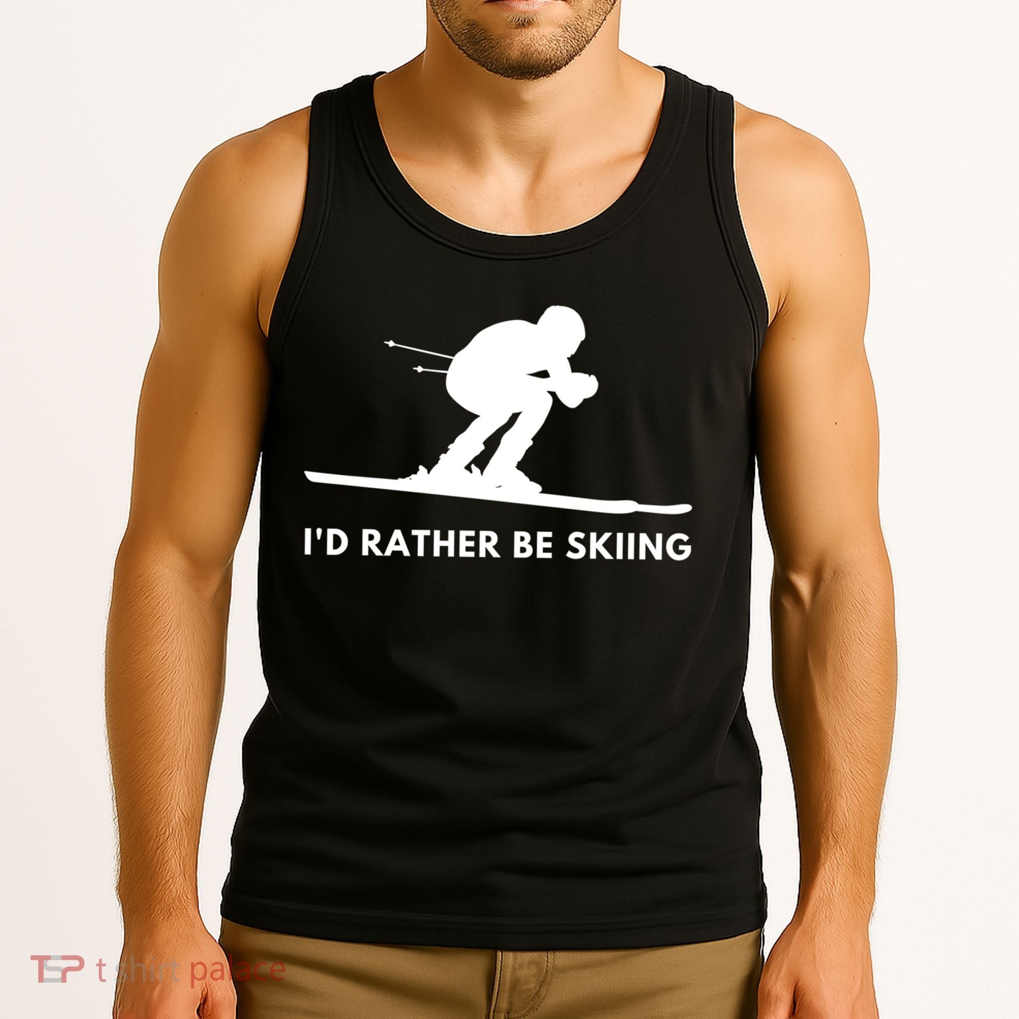 Id Rather Be Skiing Funny Ski Skier Gift Tank Top