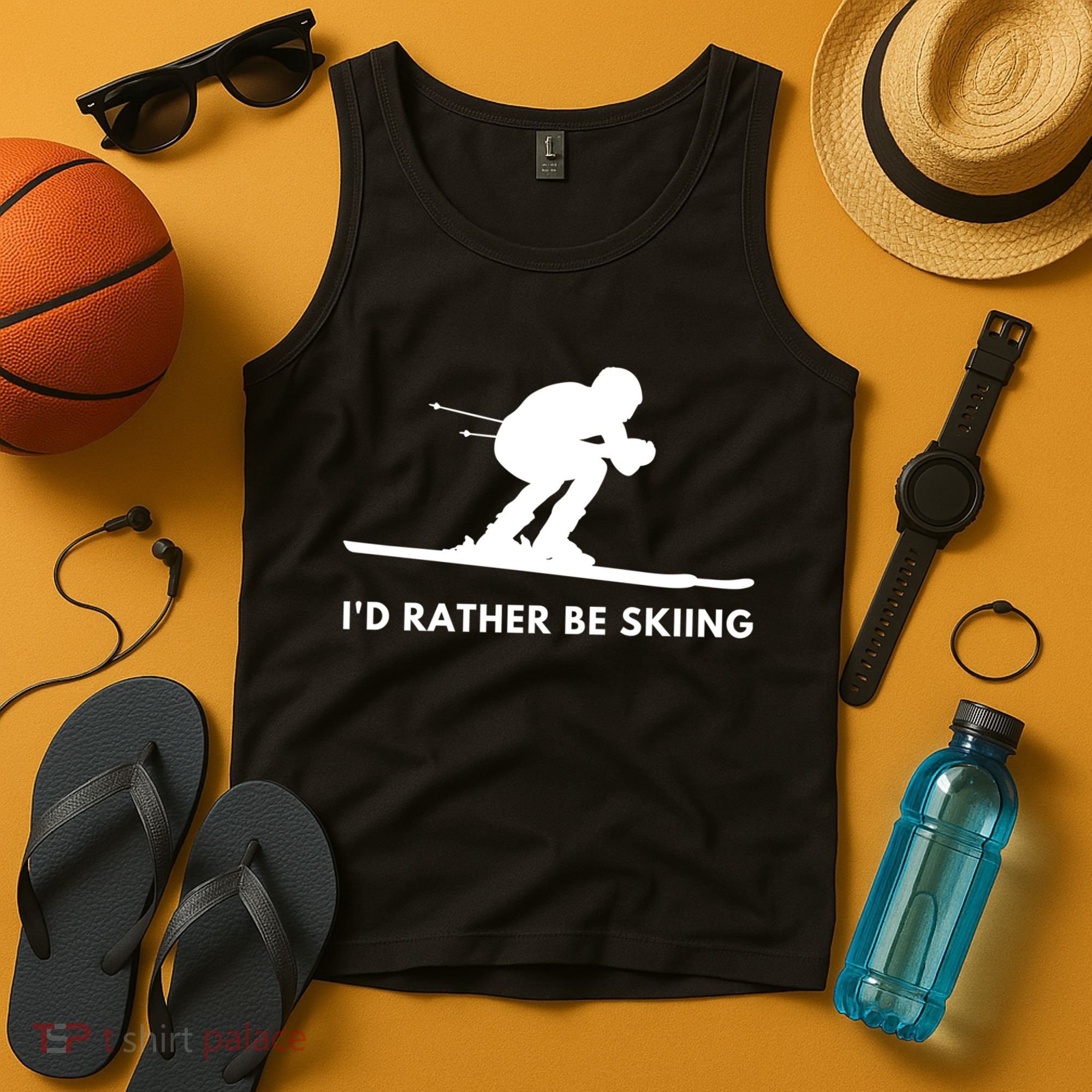 Id Rather Be Skiing Funny Ski Skier Gift Tank Top