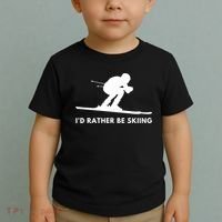 Id Rather Be Skiing Funny Ski Skier Gift Toddler T-Shirt thumb 2