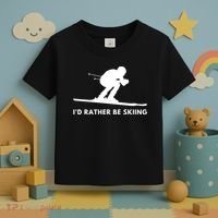 Id Rather Be Skiing Funny Ski Skier Gift Toddler T-Shirt thumb 3