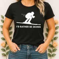 Id Rather Be Skiing Funny Ski Skier Gift Women's T-Shirt thumb 2