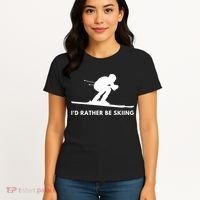 Id Rather Be Skiing Funny Ski Skier Gift Women's T-Shirt thumb 4