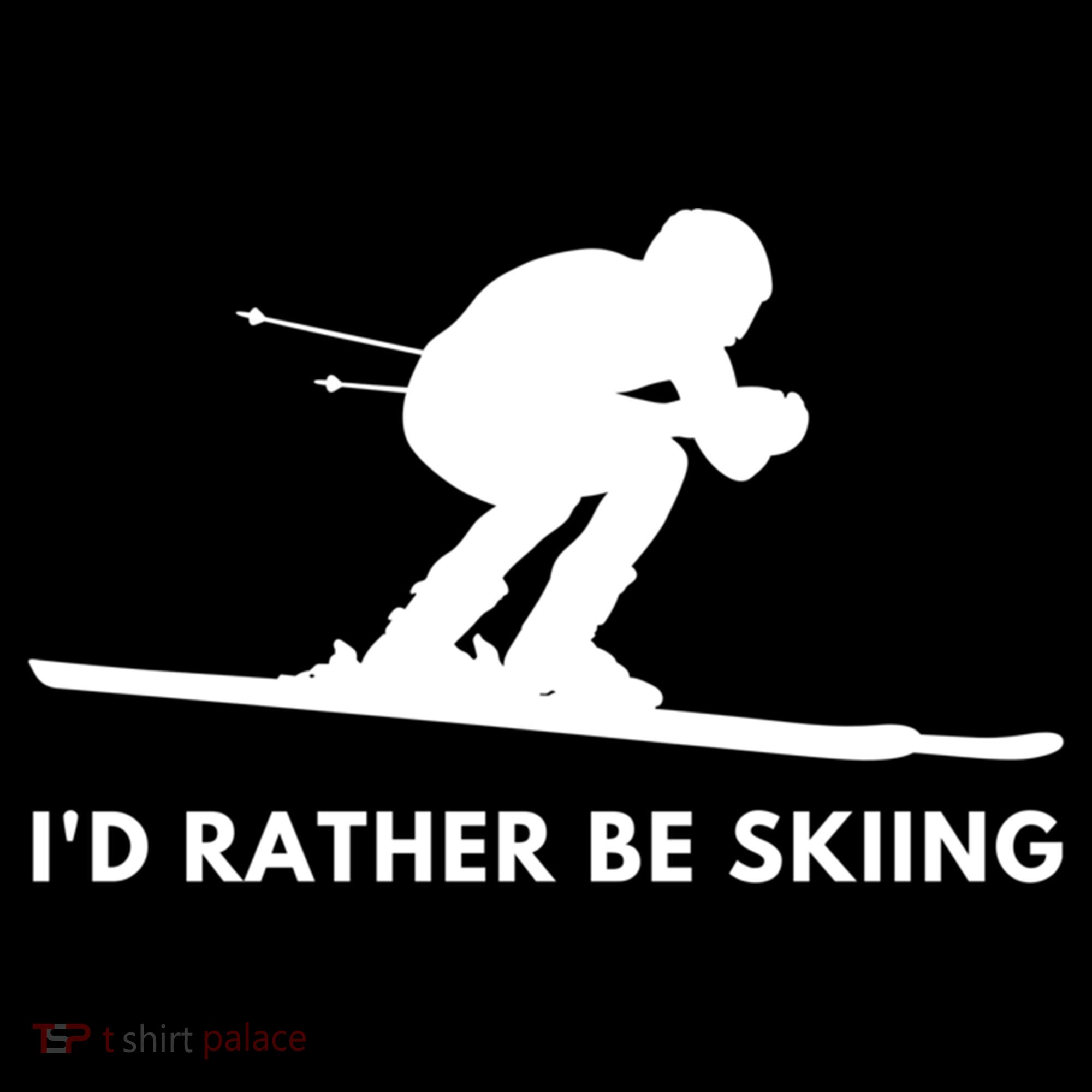 Id Rather Be Skiing Funny Ski Skier Gift Women's T-Shirt