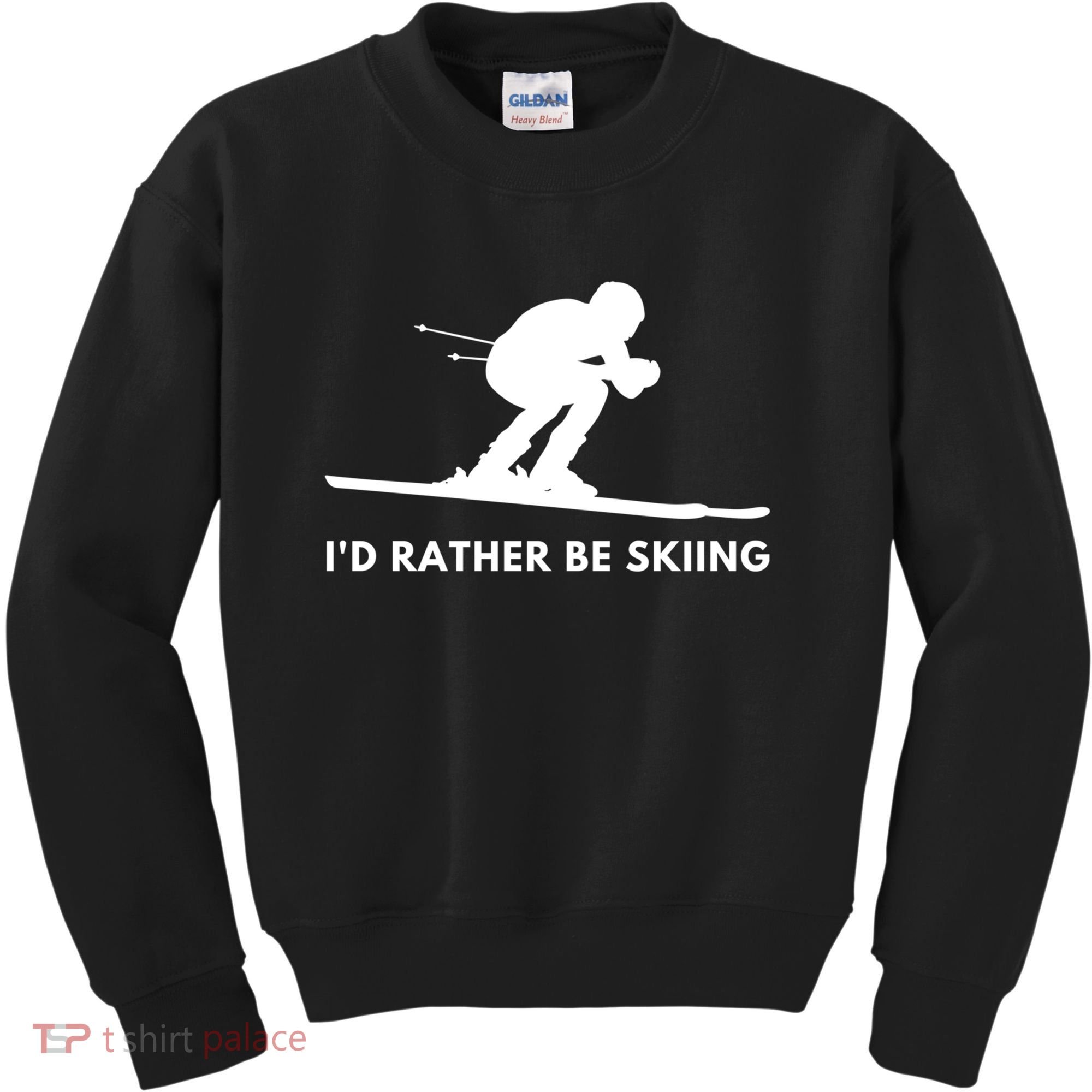 Id Rather Be Skiing Funny Ski Skier Gift Kids Sweatshirt
