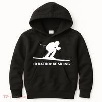 Id Rather Be Skiing Funny Ski Skier Gift Kids Hoodie thumb 0