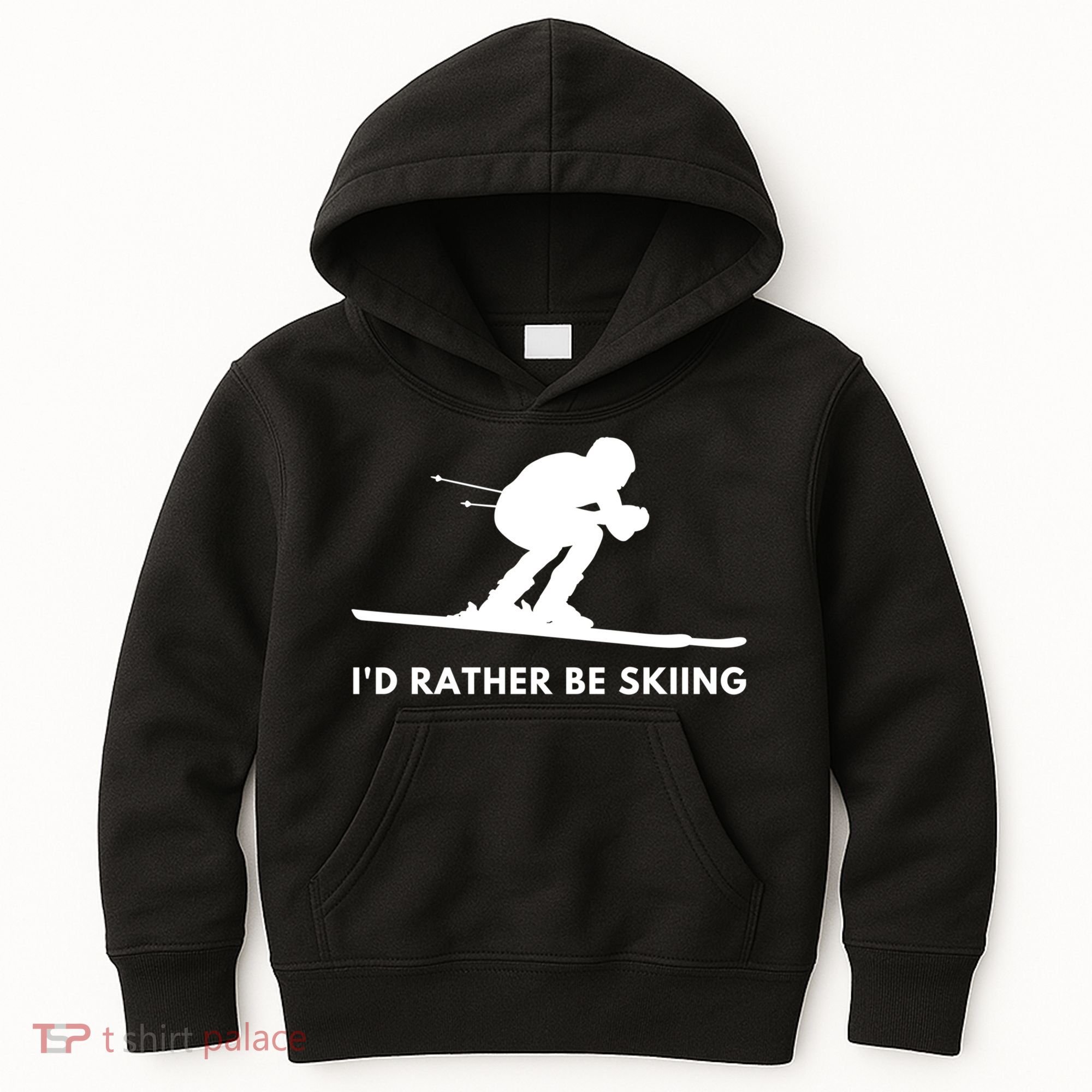 Id Rather Be Skiing Funny Ski Skier Gift Kids Hoodie
