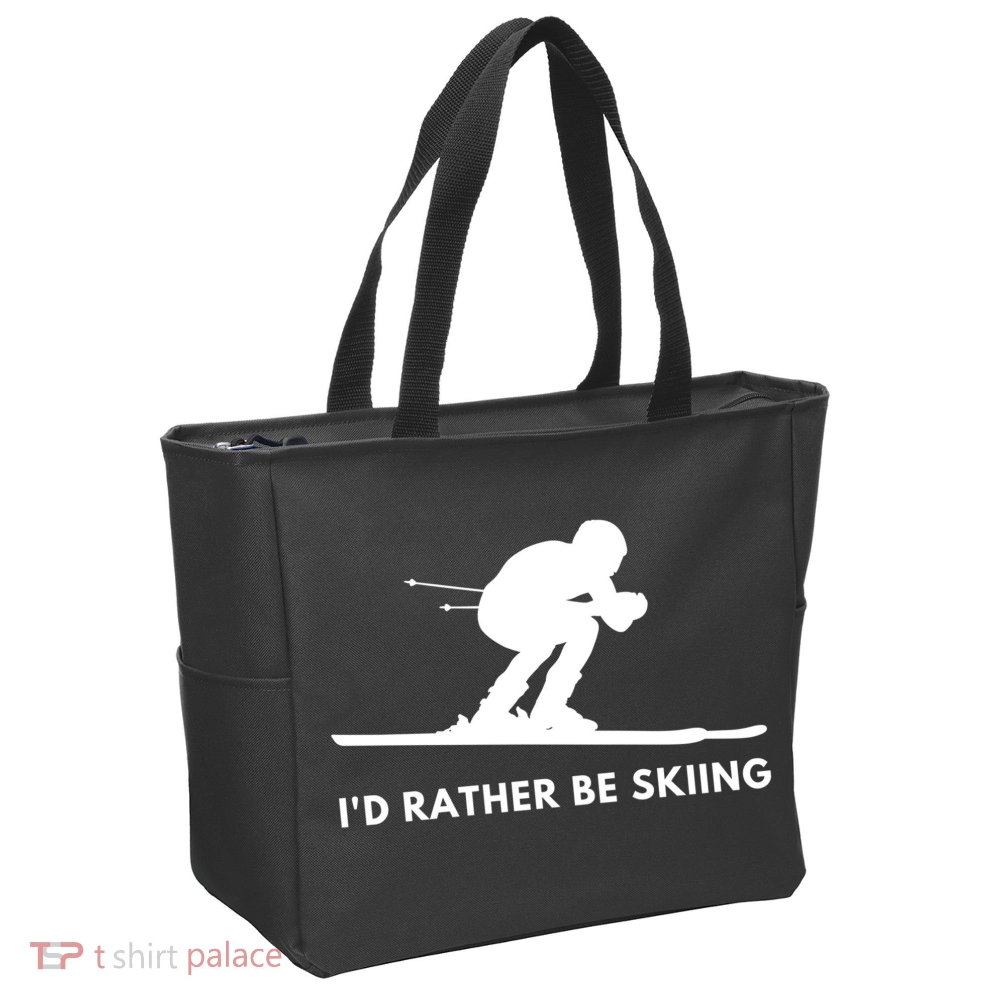 Id Rather Be Skiing Funny Ski Skier Gift Tote Bag