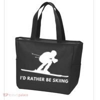 Id Rather Be Skiing Funny Ski Skier Gift Tote Bag thumb 3