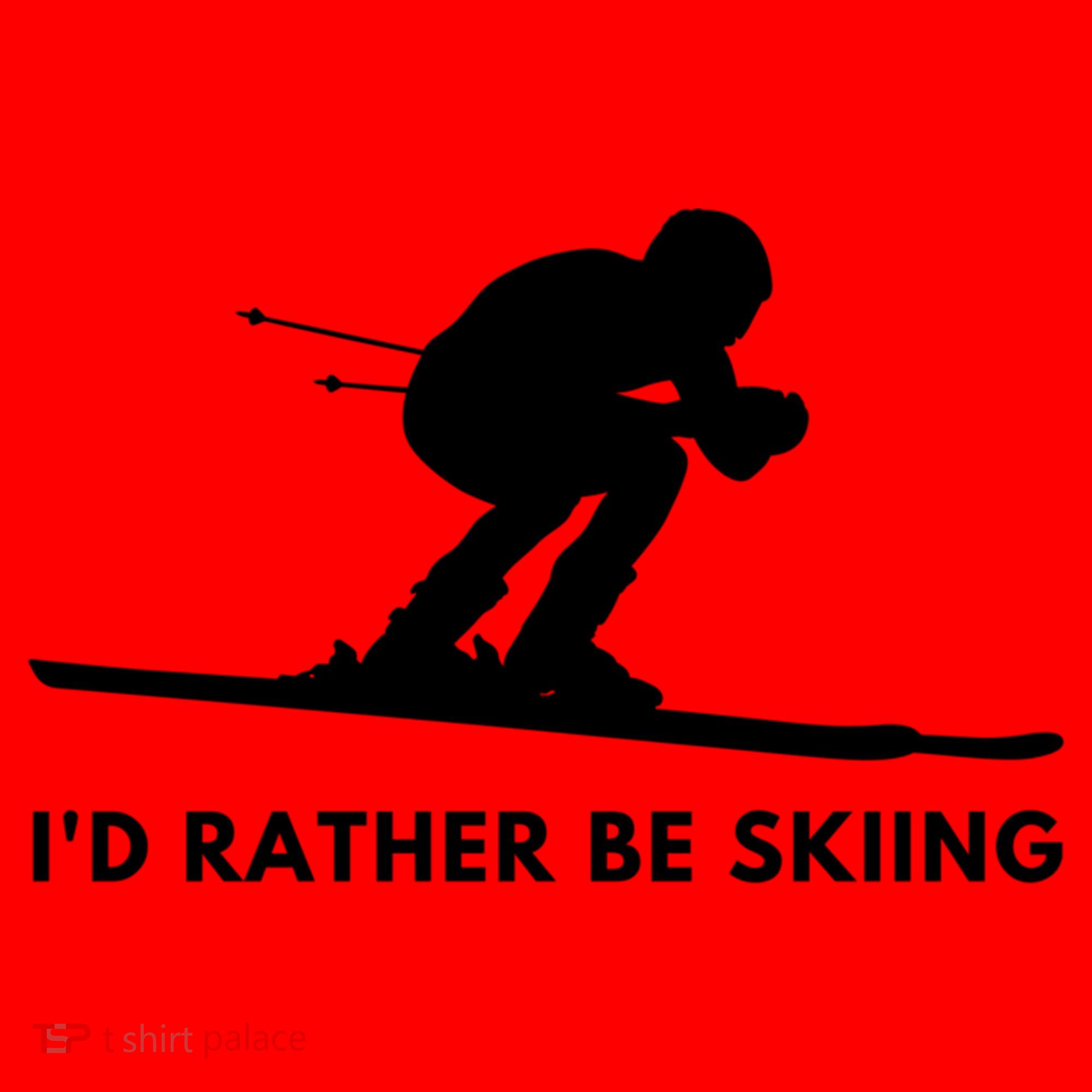 Id Rather Be Skiing Funny Ski Skier Gift Santa Hat