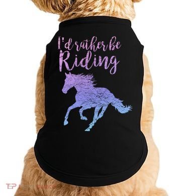 ID Rather Be Riding Horses Horseback Equestrian Rider Gift Doggie Tank