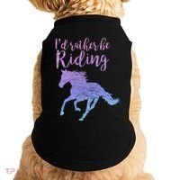 ID Rather Be Riding Horses Horseback Equestrian Rider Gift Doggie Tank thumb 0