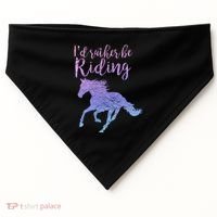 ID Rather Be Riding Horses Horseback Equestrian Rider Gift USA-Made Doggie Bandana thumb 0