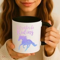 ID Rather Be Riding Horses Horseback Equestrian Rider Gift Coffee Mug thumb 3