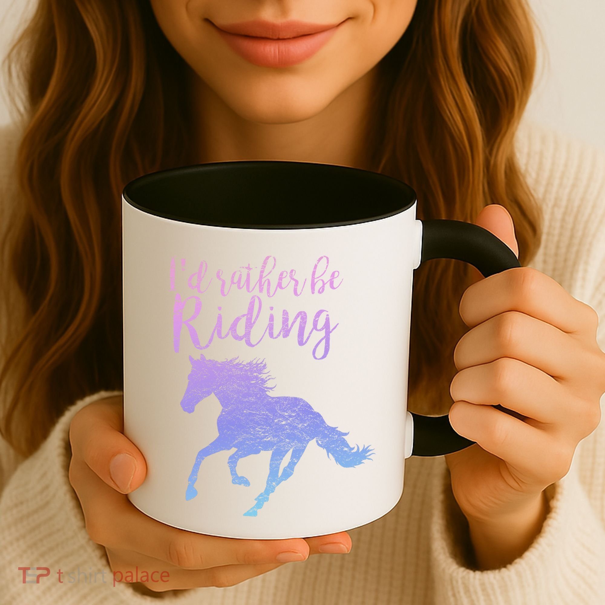 ID Rather Be Riding Horses Horseback Equestrian Rider Gift Coffee Mug