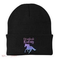 ID Rather Be Riding Horses Horseback Equestrian Rider Gift Beanie thumb 0