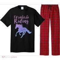 ID Rather Be Riding Horses Horseback Equestrian Rider Gift Pajama Set thumb 0