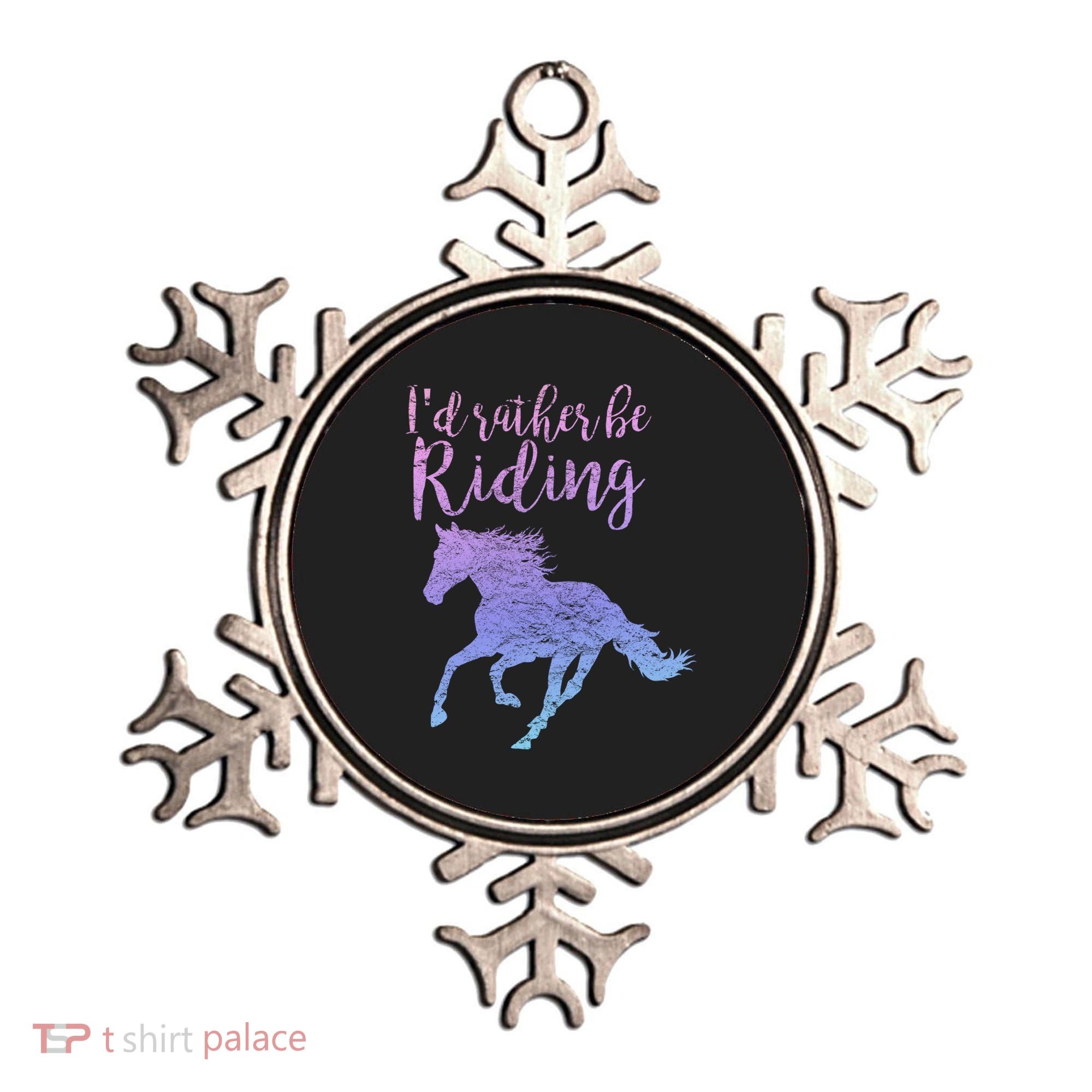 ID Rather Be Riding Horses Horseback Equestrian Rider Gift Ornament
