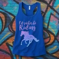 ID Rather Be Riding Horses Horseback Equestrian Rider Gift Women's Tank Top thumb 3
