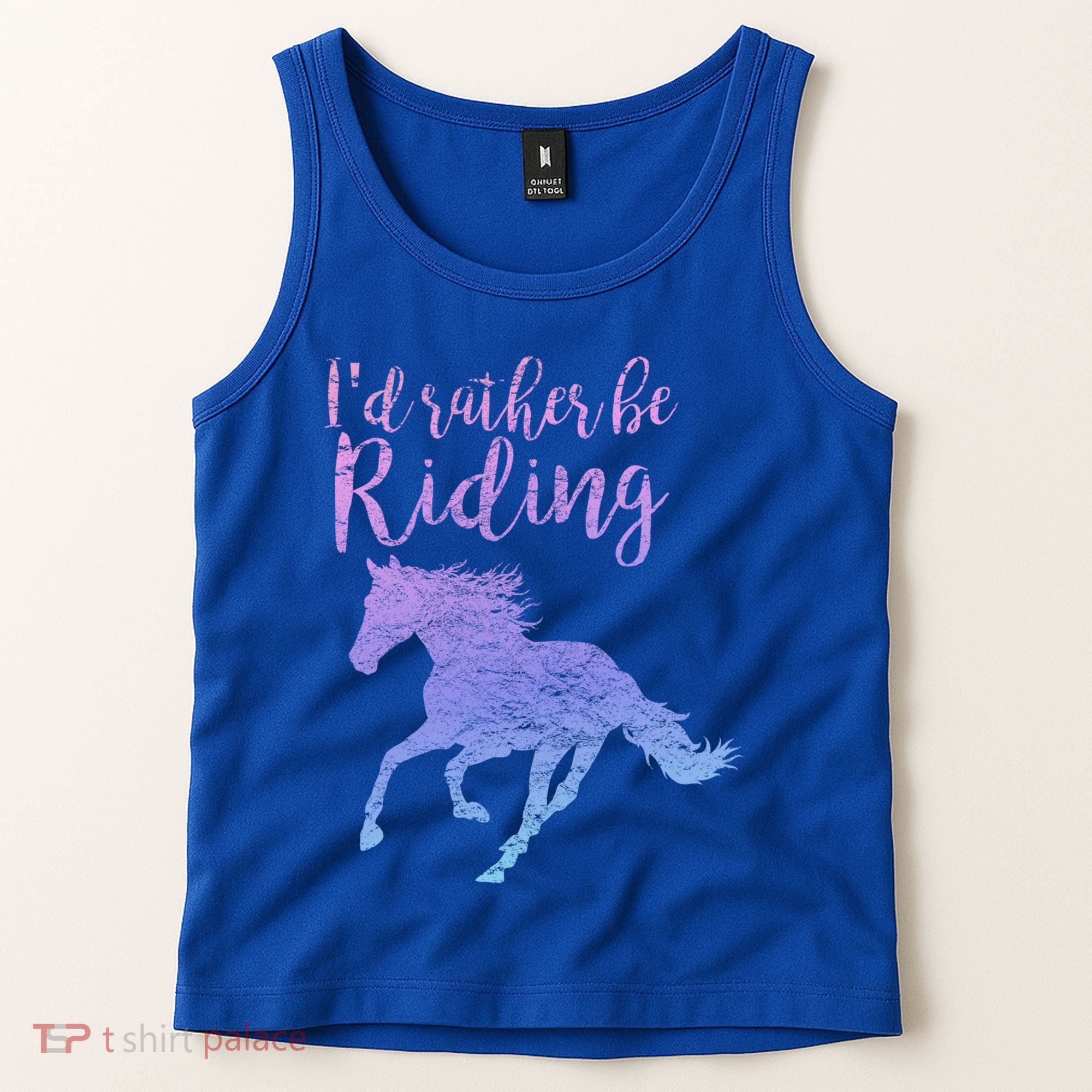 ID Rather Be Riding Horses Horseback Equestrian Rider Gift Tank Top