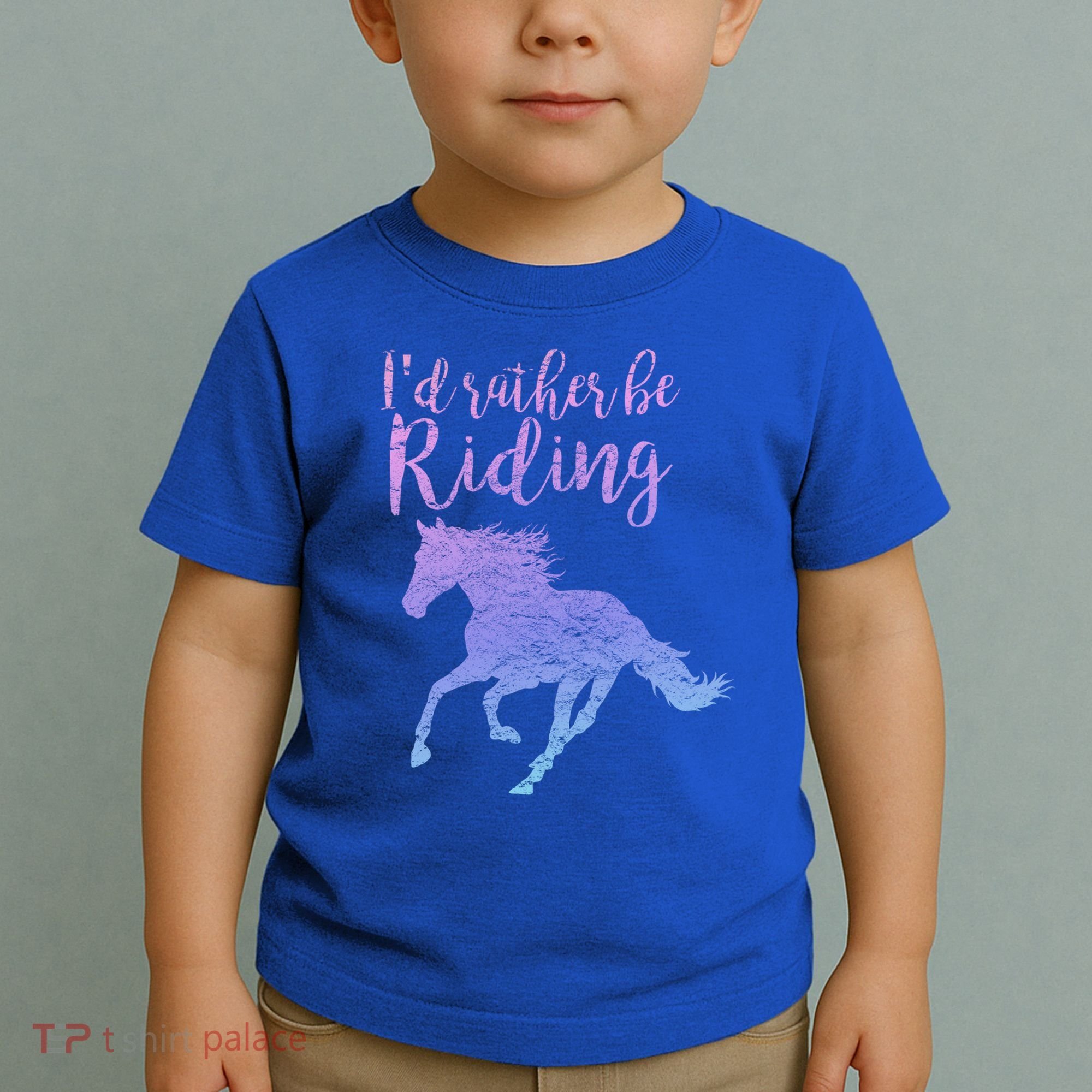 ID Rather Be Riding Horses Horseback Equestrian Rider Gift Toddler T-Shirt