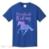 ID Rather Be Riding Horses Horseback Equestrian Rider Gift Kids T-Shirt thumb 0
