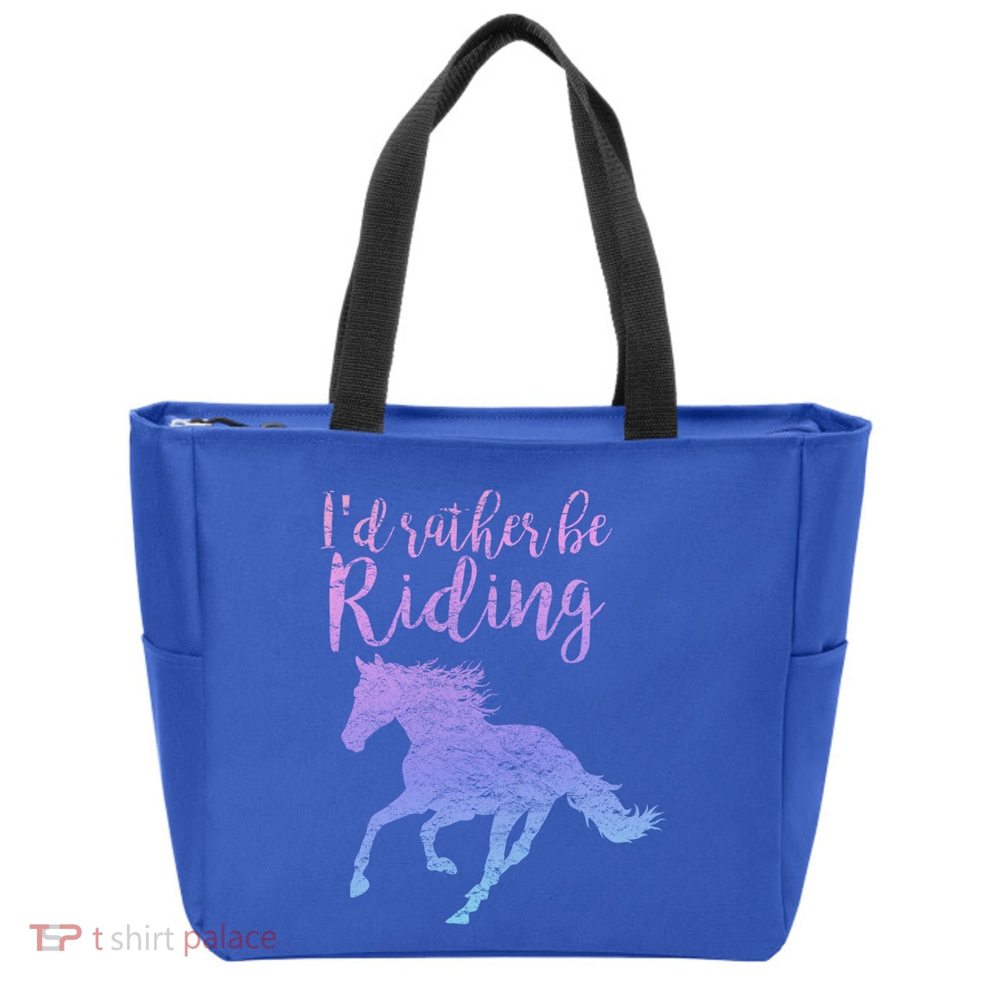ID Rather Be Riding Horses Horseback Equestrian Rider Gift Tote Bag